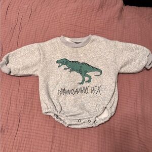 Gray Dinosaur Baby Onesie